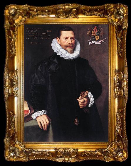 framed  POURBUS, Frans the Younger Portrait of Petrus Ricardus zg, ta009-2